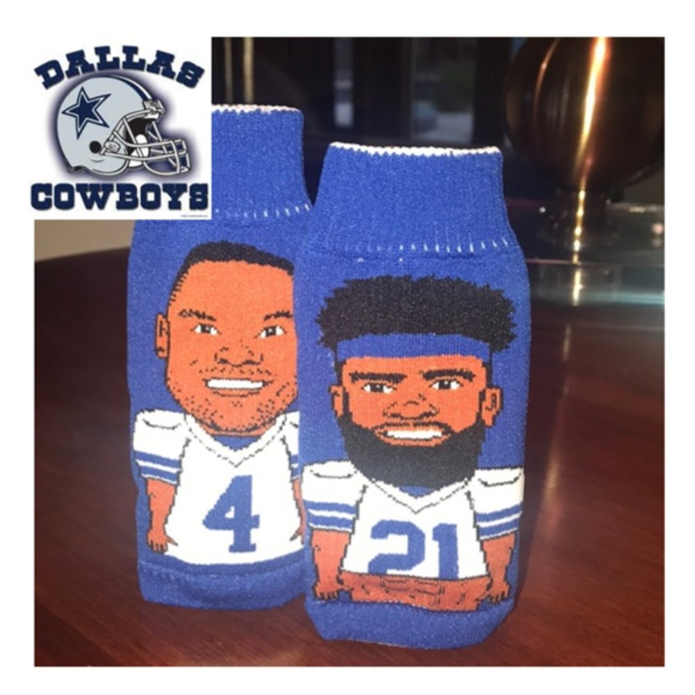 Bundle of 2 Knit Coozies Dallas Cowboys Zeke & Dak